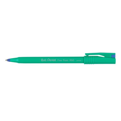 Pentel R50 Rollerball Pen 0.8mm Tip 0.4mm Line Blue Ref R50-C [Pack 12]