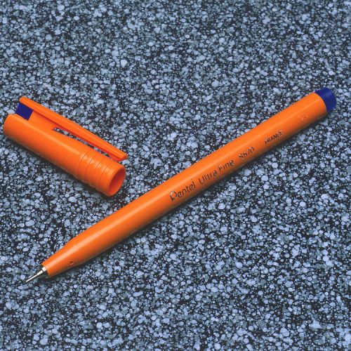 Pentel Ultra Fine Pen 0.6mm Blue PK12
