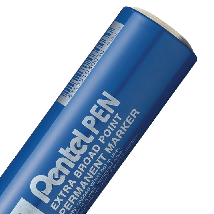 Pentel N50XL Permanent Marker Jumbo Chisel Tip 17mm Line Blue (Pack 6)