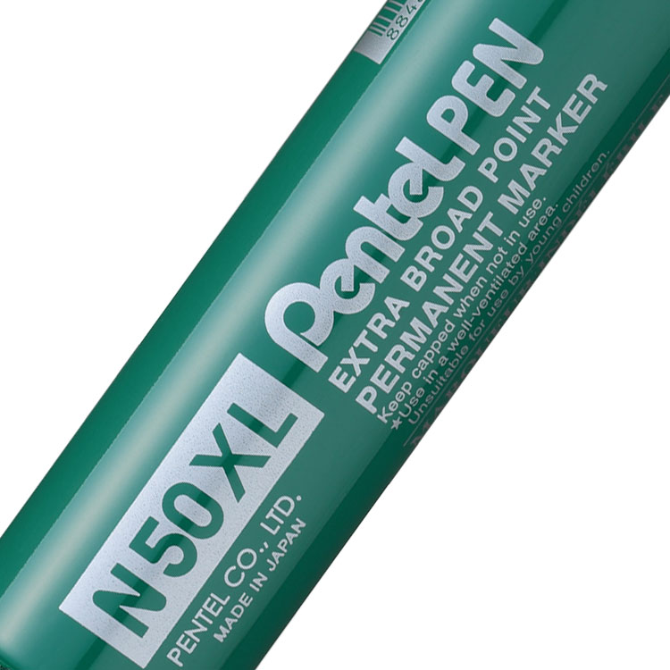 Pentel N50XL Permanent Marker Jumbo Chisel Tip 17mm Line Green (Pack 6)