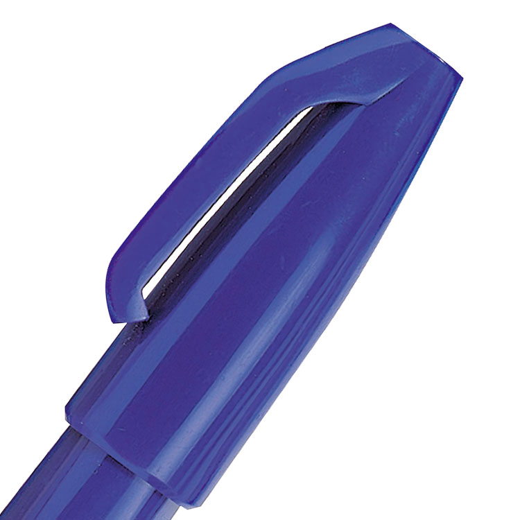 Pentel Original Sign Pen S520 Fibre Tip Pen 2mm Tip 1mm Line Blue (Pack 12)