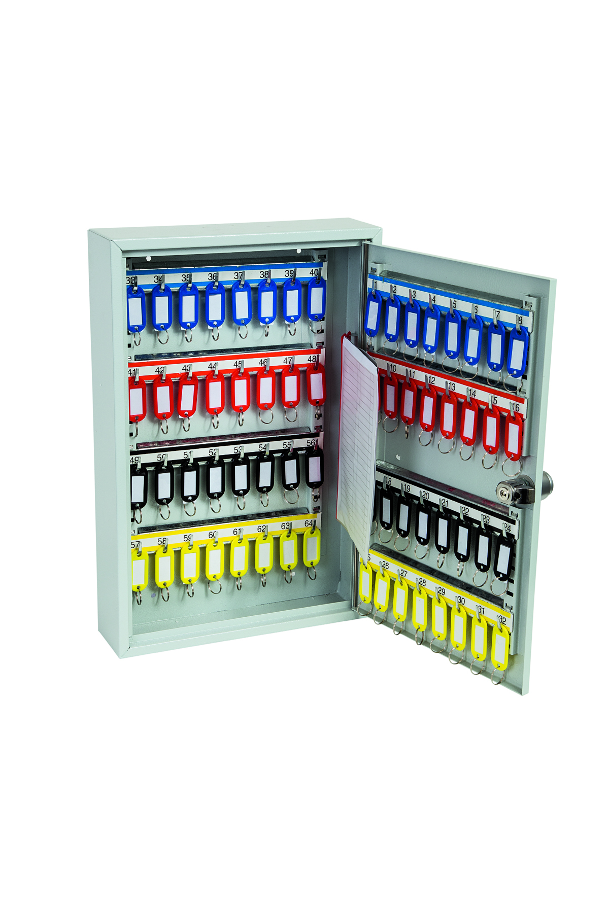 Phoenix Commercial Key Cabinet 64 Hook Electronic Lock Light Grey KC0602E