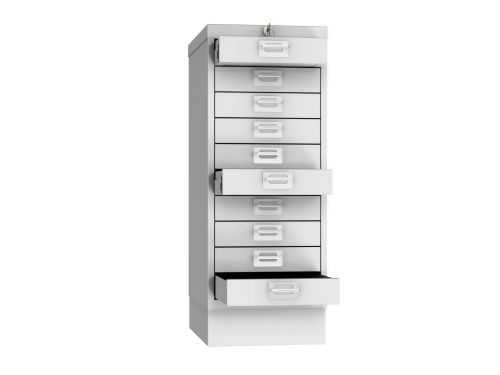 Safes Phoenix MD Series 10 Drawer Multidrawer Cabinet in Grey with Key Lock MD0604G