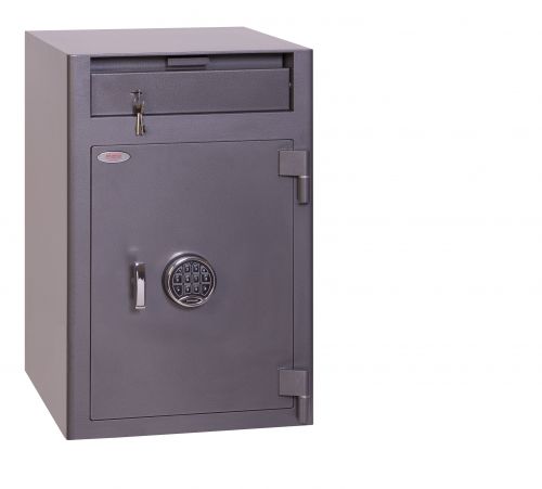Safes Phoenix Cash Deposit Size 3 Security Safe Electronic Lock Graphite Grey SS0998ED
