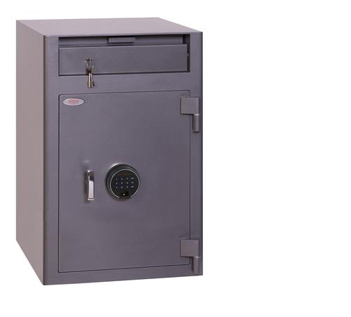 Safes Phoenix Cash Deposit Size 3 Security Safe Finger Print Lock Graphite Grey SS0998FD