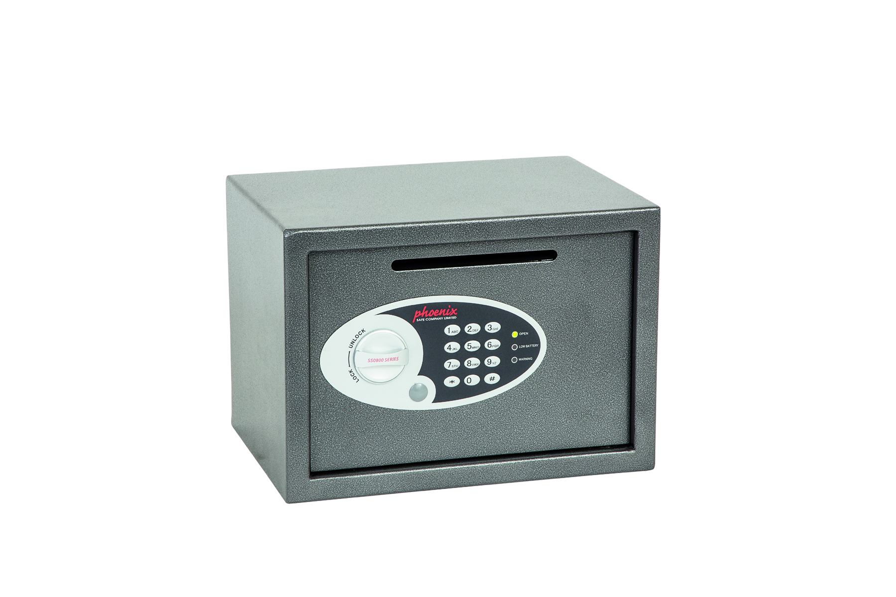 Safes Phoenix Vela Deposit Home and Office Size 2 Safe Electronic Lock Graphite Grey SS0802ED