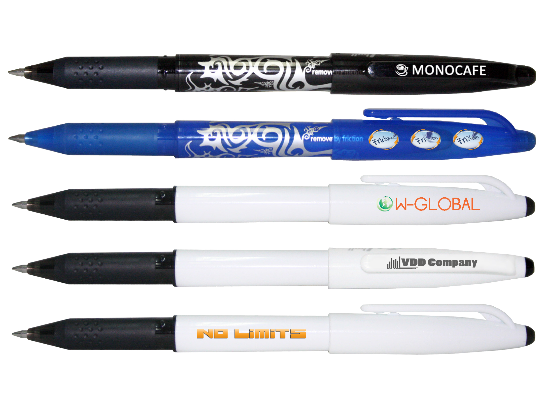 Pilot Frixion Heat/Friction Erasable Rollerball Pen FR7 - Medium Line 0.7mm  Tip Nib - Wallet Pack of 3 (Black)