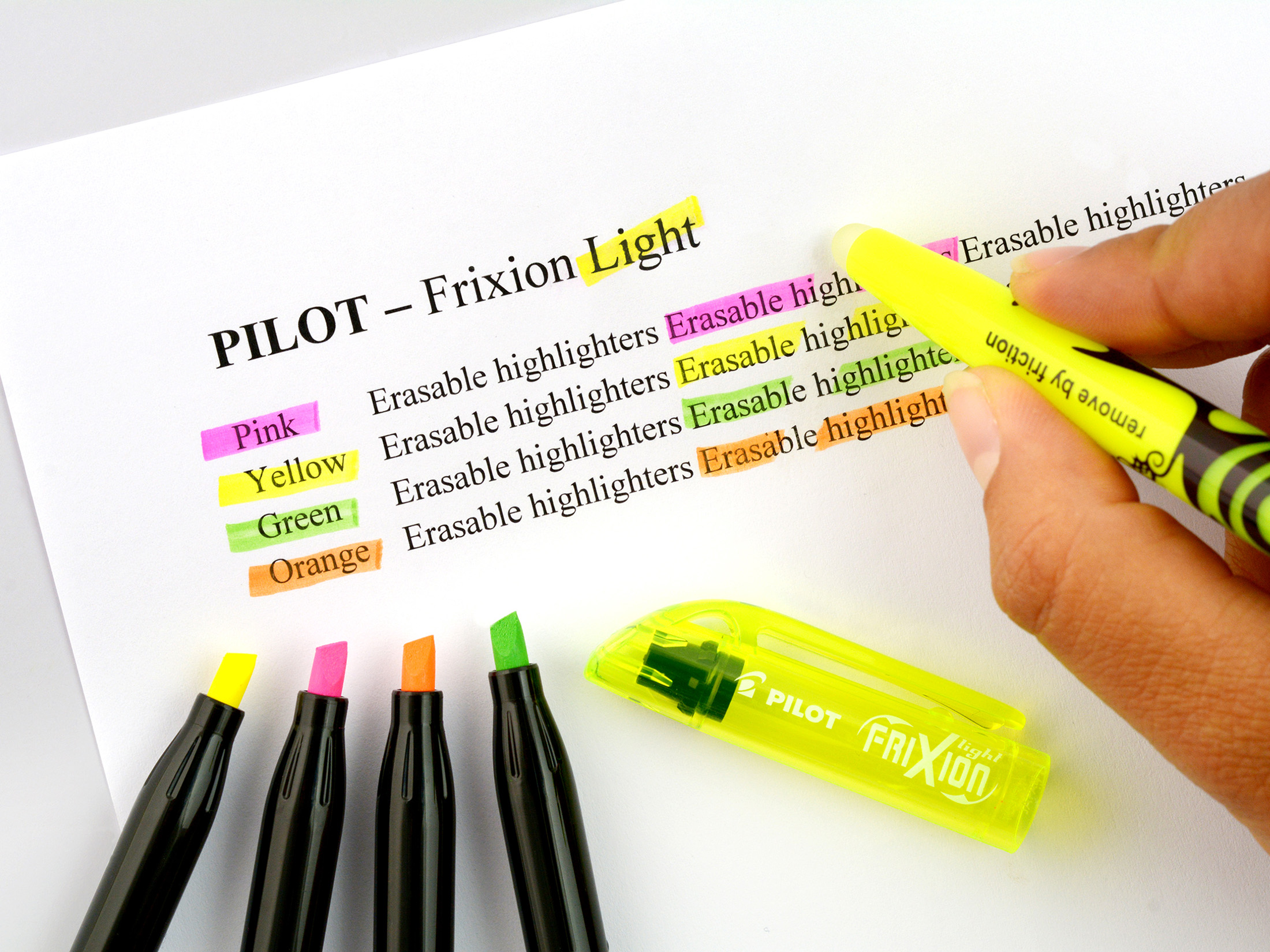 Pilot FriXion Light Erasable Highlighter Pen Chisel Tip 3.8mm Line Pink (Pack 12)