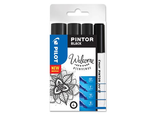 Pilot Pintor Paint Marker Extra Fine/Fine/Medium/Broad Black (Pack 4) 3131910537519