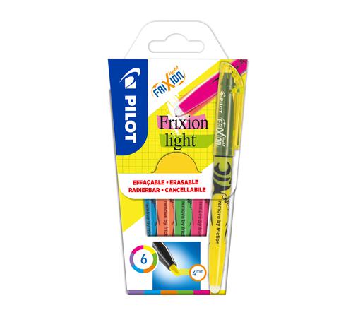 Pilot FriXion Light Erasable Highlighter Pen Chisel Tip 3.8mm Line Assorted Colours (Pack 6)