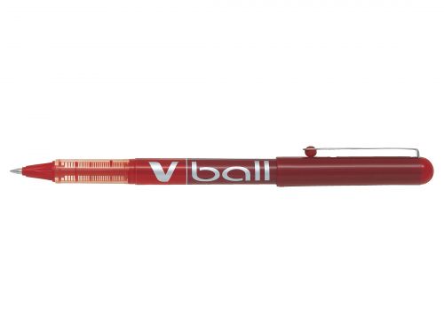 Pilot+VBall+Liquid+Ink+Rollerball+Pen+0.5mm+Tip+0.3mm+Line+Red+%28Pack+12%29+-+4902505085413SA