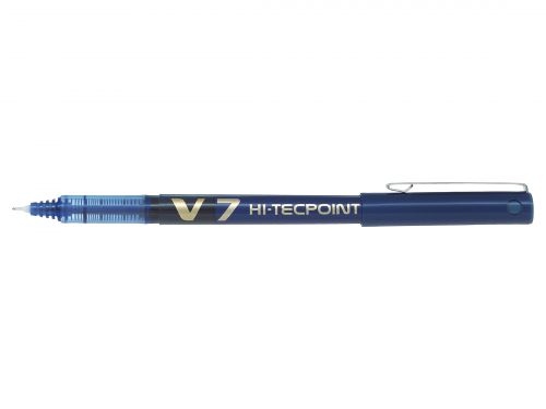 Pilot+V7+Hi-Tecpoint+Liquid+Ink+Rollerball+Pen+0.7mm+Tip+0.5mm+Line+Blue+%28Pack+12%29+-+101101203