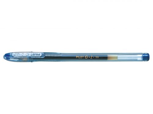 Pilot G107 Gel Ink Pen Medium 0.7mm Tip 0.39mm Line Blue Ref BLG10703 [Pack 12]