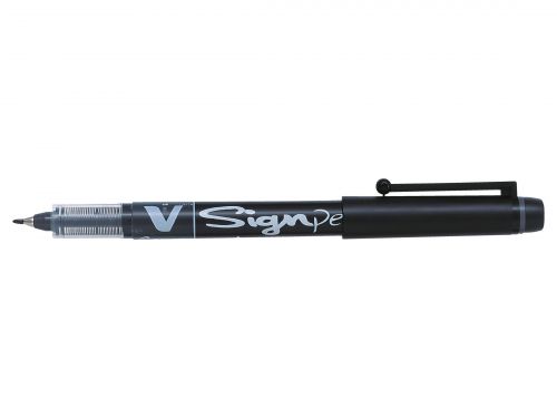 Fineliner Pens Pilot V Sign Liquid Ink Pen 2mm Tip 0.6mm Line Black (Pack 12)