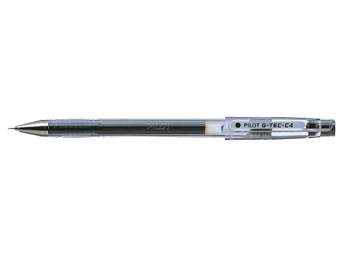 Pilot G Tec C4 Gel Rollerball Pen Micro 0.4mm Tip 0.2mm Line Black Ref BLGC4 01 [Pack 12]