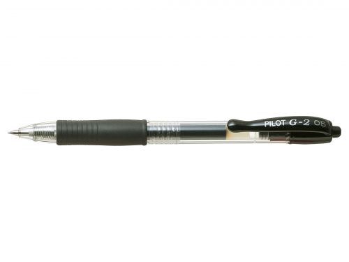 Pilot G205 Gel R/ball Pen Rubber Grip Retractable 0.5mm Tip 0.32mm Line Black Ref 4902505163104 [Pack 12]