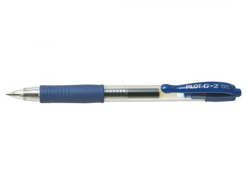 Pilot G-205 Retractable Gel Rollerball Pen 0.5mm Tip 0.32mm Line Blue (Pack 12) - 40101203