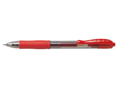 Pilot+G207+Gel+Rollerball+Pen+Rubber+Grip+Retractable+0.7mm+Tip+0.39mm+Line+Red+Ref+BLG20702+%5BPack+12%5D