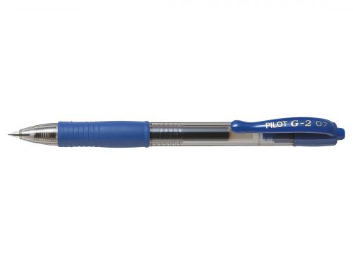 Pilot G-207 Retractable Gel Rollerball Pen 0.7mm Tip 0.39mm Line Blue (Pack 12) - 41101203