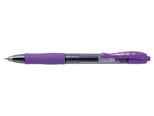 Rollerball Pens Pilot G-207 Retractable Gel Rollerball Pen 0.7mm Tip 0.39mm Line Violet (Pack 12)