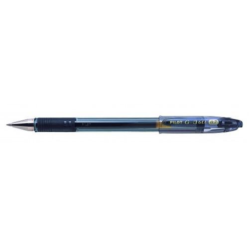 Pilot G-3 Gel R/ball Pen Refillable Rubber Grip 0.7mm Tip 0.39mm Line Black Ref 4902505252686 [Pack 12]