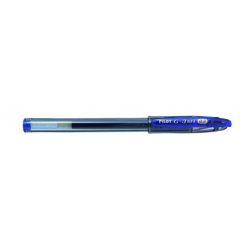 Pilot G-3 Gel R/ball Pen Refillable Rubber Grip 0.7mm Tip 0.39mm Line Blue Ref 4902505252709 [Pack 12]