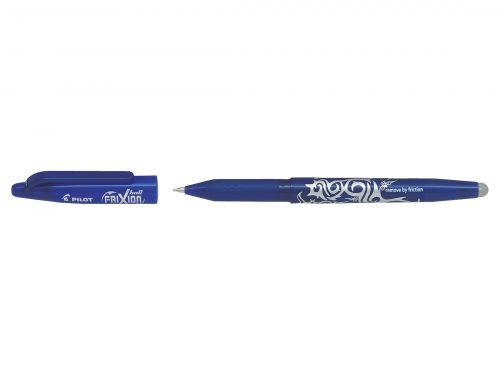 Pilot FriXion Rollerball Pen Eraser Rewriter Medium 0.7mm Tip 0.35mm Line Blue Ref 224101203 [Pack 12]