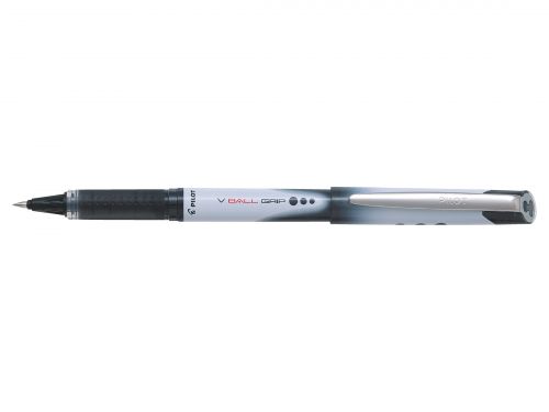Pilot V-Ball VBG5 Rollerball Pen Rubber Grip Fine 0.5mm Tip 0.3mm Line Black Ref 4902505322822 [Pack 12]