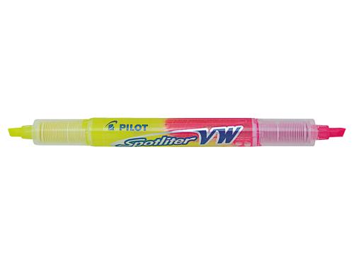 Highlighters Pilot Begreen Spotliter VW Highlighter Pen Twin Chisel Tip 3.3mm Line Yellow/Pink (Pack 10)