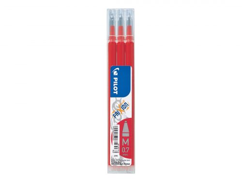 Rollerball Pilot Refill for FriXion Ball/Clicker Pens 0.7mm Tip Red (Pack 3)