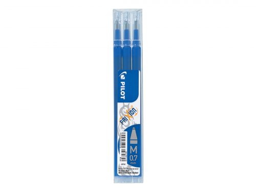 Rollerball Pilot Refill for FriXion Ball/Clicker Pens 0.7mm Tip Blue (Pack 3)