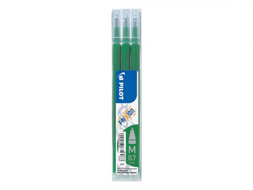 Rollerball Pilot Refill for FriXion Ball/Clicker Pens 0.7mm Tip Green (Pack 3)