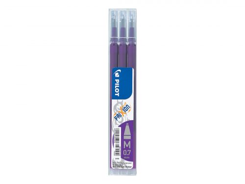 Rollerball Pilot Refill for FriXion Ball/Clicker Pens 0.7mm Tip Violet (Pack 3)