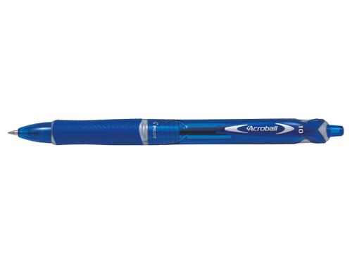 Ball Point Pens Pilot BeGreen Acroball Retractable Ballpoint Pen Recycled 1mm Tip 0.32mm Line Blue (Pack 10)