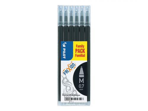 Pilot Refill for FriXion Ball/Clicker Pens 0.7mm Tip Black (Pack 6) - 4902505525612