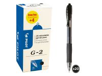 PILOT G207 GEL ROLLER BK PK16+4