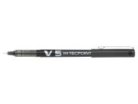 Pilot V5 Hi-Tecpoint Rollerball Pen Liquid Ink 0.5mm Tip 0.3mm Line Black Ref 4902505085680 [Pack 12]
