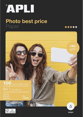 APLI+Gloss+Ink+Jet+FSC+Photo+Paper%2C+140gsm+100+Sheets+Pack