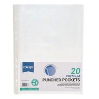CONCEPT PKT.20 A4 PUNCHED POCKETS (CARTO