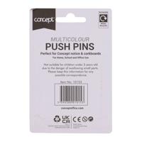 CONCEPT PKT.30 COLOURED PUSH PINS