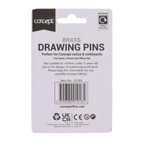 CONCEPT PKT.100 BRASS DRAWING PINS (CART
