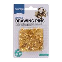 CONCEPT PKT.100 BRASS DRAWING PINS (CART