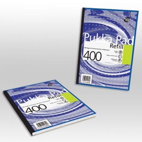 Pukka Pad Ruled Metallic Four-Hole Refill Pad Side Bound 400 Pages A4 (Pack of 5) REF400