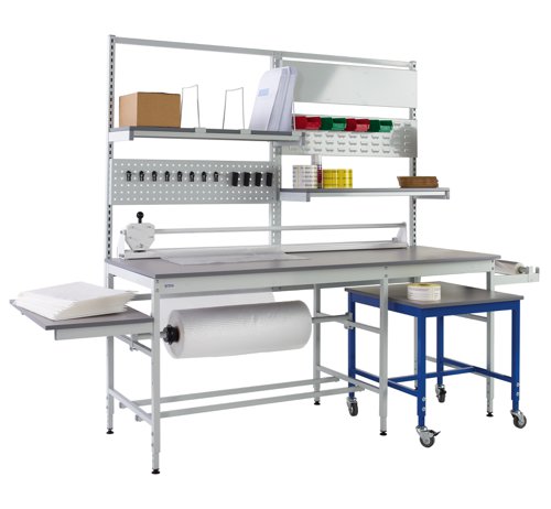 Pack Tek Dual Workbench Kit 1 840h x 2100w x 750d mm - Laminate Worktop Pack Tek Dual Workbench Kit 1 840h x 2100w x 750d mm - Laminate Worktop