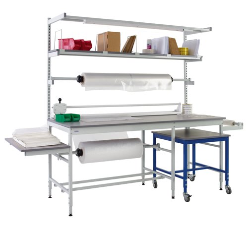 Pack Tek Dual Workbench Kit 3 840h x 2100w x 750d mm - Laminate Worktop Pack Tek Dual Workbench Kit 3 840h x 2100w x 750d mm - Laminate Worktop