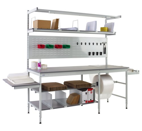Pack Tek Dual Workbench Kit 4 840h x 1800w x 750d mm - Laminate Worktop Pack Tek Dual Workbench Kit 4 840h x 1800w x 750d mm - Laminate Worktop