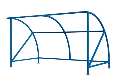Dudley Cycle Shelter - H.2230 W.4000 D.2150mm Blue C/W 5 Loops Dudley Cycle Shelter - H.2230 W.4000 D.2150mm Blue C/W 5 Loops