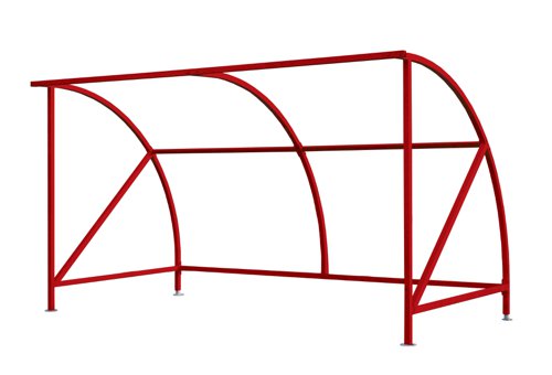 Dudley Cycle Shelter - H.2230 W.2000 D.2150mm Red C/W 3 Loops Dudley Cycle Shelter - H.2230 W.2000 D.2150mm Red C/W 3 Loops