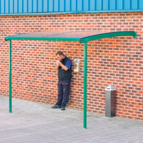 Wall Mounted Smoking Shelter Large 2270h x 3000w x 1900d mm Green Wall Mounted Smoking Shelter Large 2270h x 3000w x 1900d mm Green