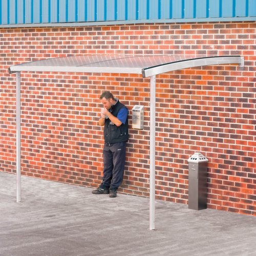 Wall Mounted Smoking Shelter Large 2270h x 3000w x 1900d mm Light Grey Wall Mounted Smoking Shelter Large 2270h x 3000w x 1900d mm Light Grey